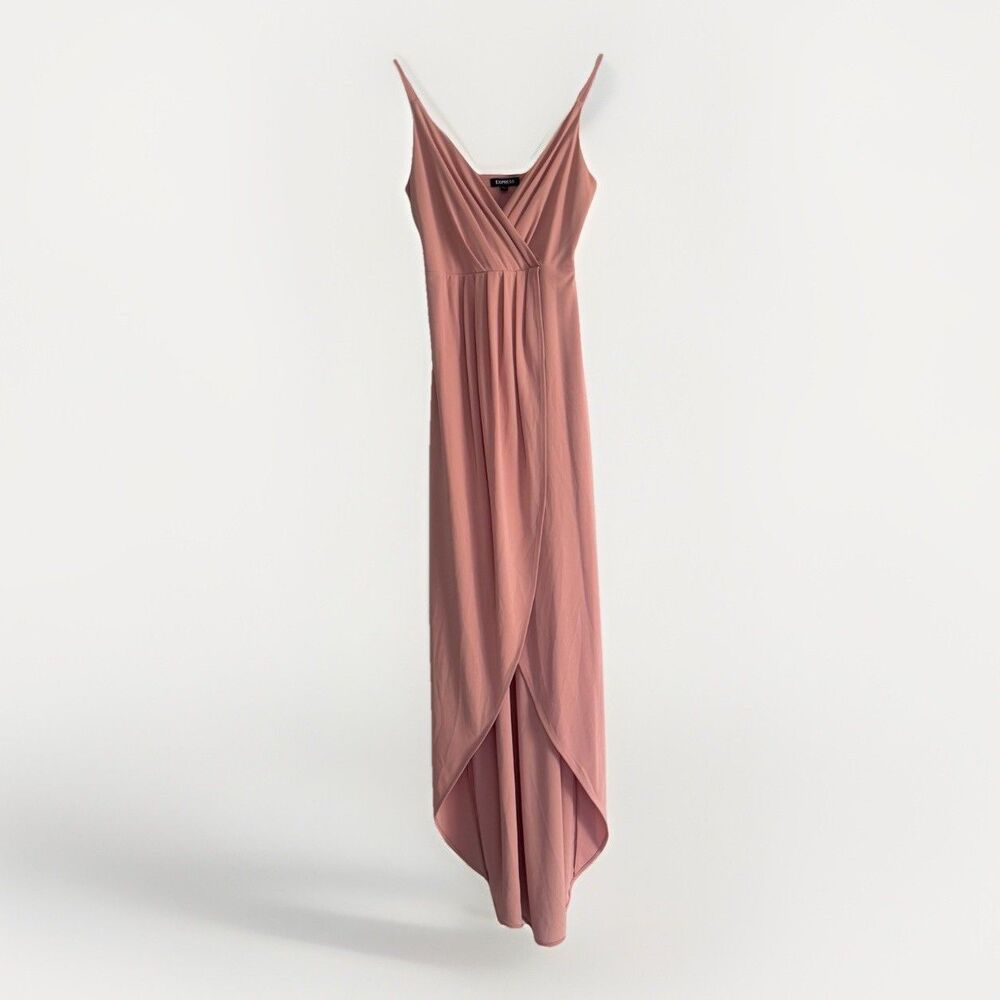 NWT Express Maxi Slip Dress 2 Light Pink Wedding Guest Y2K Fairy Prom Vacation - Picture 5 of 16